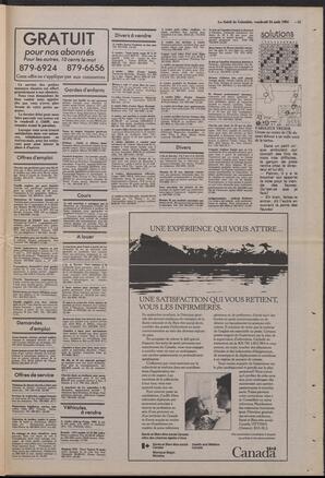Le Soleil de Colombie, August 24, 1984, page 15
