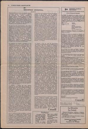 Le Soleil de Colombie, August 24, 1984, page 14