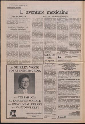 Le Soleil de Colombie, August 24, 1984, page 4