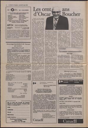 Le Soleil de Colombie, August 24, 1984, page 2
