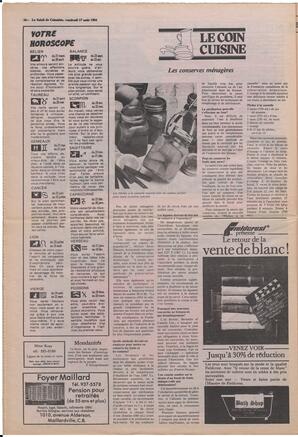 Le Soleil de Colombie, August 17, 1984, page 10