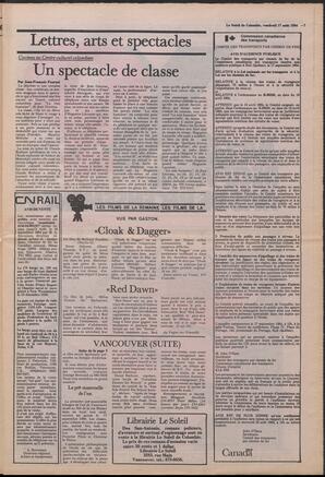 Le Soleil de Colombie, August 17, 1984, page 7