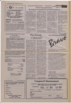 Le Soleil de Colombie, August 10, 1984, page 2