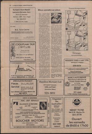 Le Soleil de Colombie, June 22, 1984, page 22