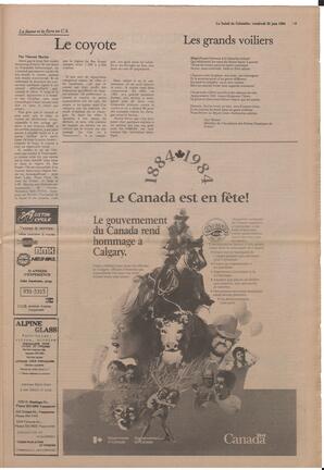 Le Soleil de Colombie, June 22, 1984, page 9