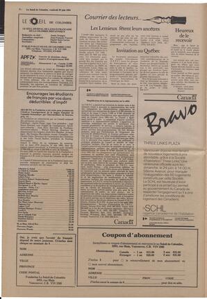 Le Soleil de Colombie, June 22, 1984, page 2