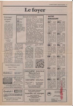Le Soleil de Colombie, May 18, 1984, page 11