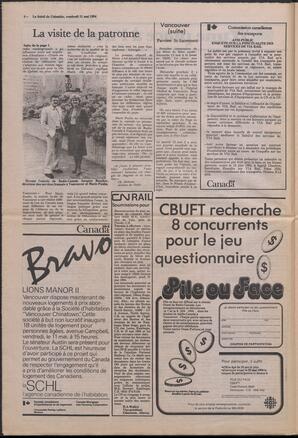 Le Soleil de Colombie, May 11, 1984, page 4