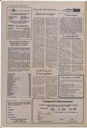 Le Soleil de Colombie, May 11, 1984, page 2