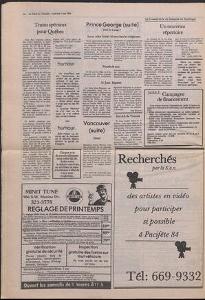 Le Soleil de Colombie, May 4, 1984, page 14
