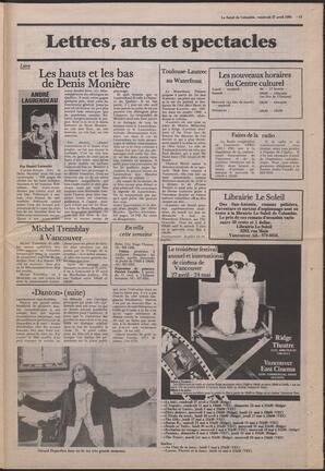 Le Soleil de Colombie, April 27, 1984, page 13