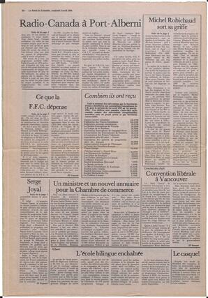 Le Soleil de Colombie, April 6, 1984, page 20