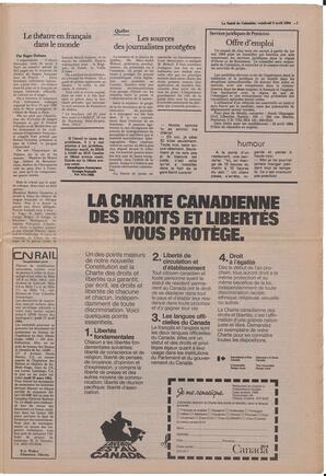 Le Soleil de Colombie, April 6, 1984, page 7