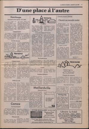 Le Soleil de Colombie, April 6, 1984, page 3