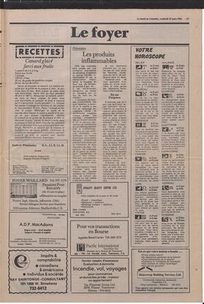 Le Soleil de Colombie, March 16, 1984, page 13