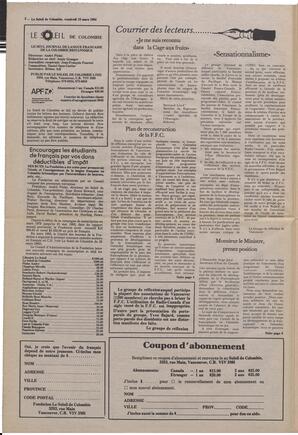 Le Soleil de Colombie, March 16, 1984, page 2