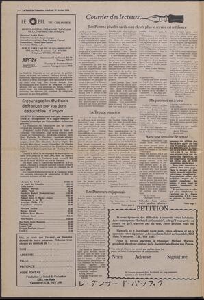 Le Soleil de Colombie, February 10, 1984, page 2