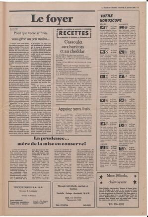 Le Soleil de Colombie, January 27, 1984, page 17