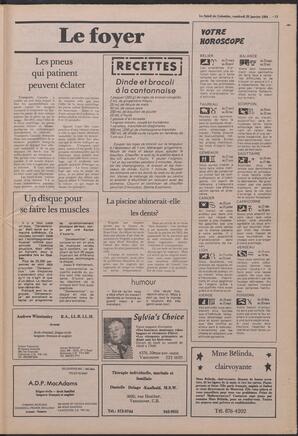 Le Soleil de Colombie, January 20, 1984, page 13