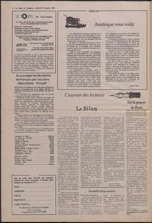 Le Soleil de Colombie, January 13, 1984, page 2