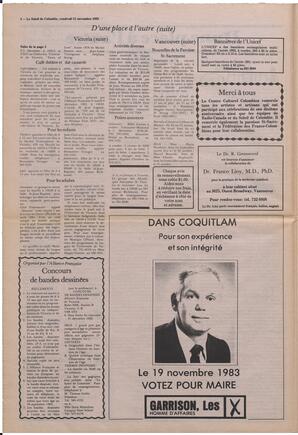 Le Soleil de Colombie, November 11, 1983, page 4