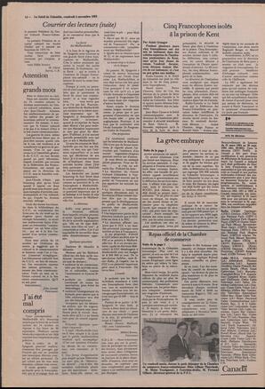 Le Soleil de Colombie, November 4, 1983, page 14