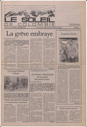 Le Soleil de Colombie, November 4, 1983, page 1