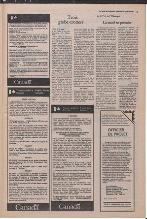Le Soleil de Colombie, October 21, 1983, page 13
