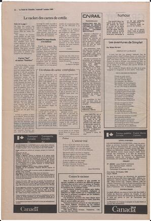 Le Soleil de Colombie, October 7, 1983, page 16