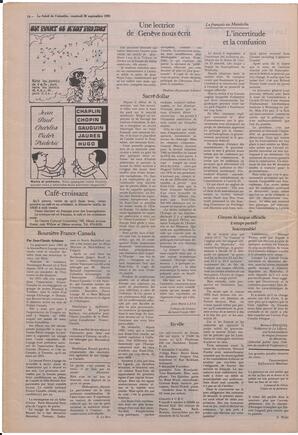 Le Soleil de Colombie, September 30, 1983, page 14