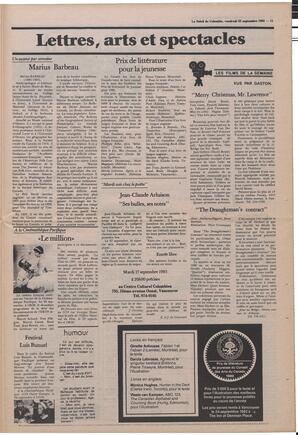 Le Soleil de Colombie, September 23, 1983, page 11