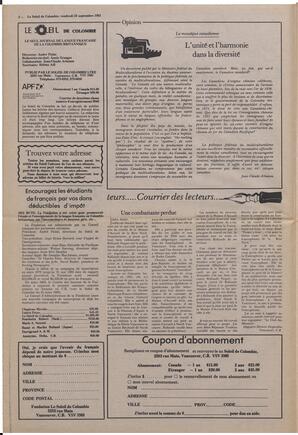 Le Soleil de Colombie, September 23, 1983, page 2