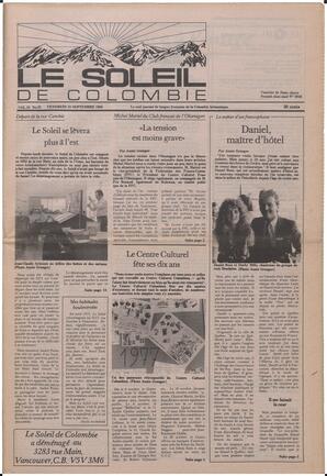 Le Soleil de Colombie, September 23, 1983, page 1