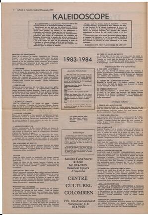Le Soleil de Colombie, September 16, 1983, page 4