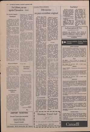 Le Soleil de Colombie, September 9, 1983, page 14