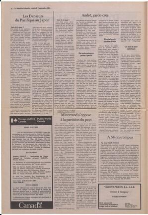 Le Soleil de Colombie, September 2, 1983, page 4