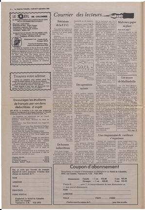 Le Soleil de Colombie, September 2, 1983, page 2