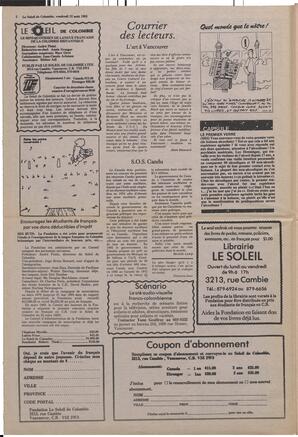 Le Soleil de Colombie, August 12, 1983, page 2