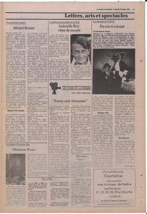 Le Soleil de Colombie, July 22, 1983, page 11
