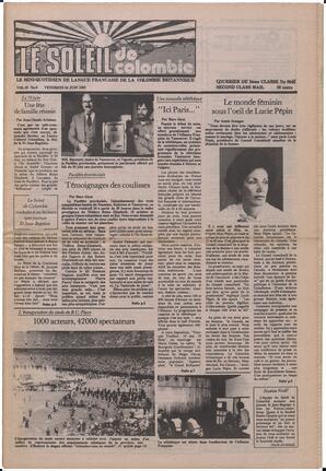 Le Soleil de Colombie, June 24, 1983, page 1