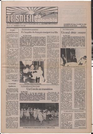 Le Soleil de Colombie, June 17, 1983, page 1