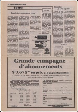 Le Soleil de Colombie, June 3, 1983, page 20
