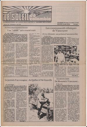 Le Soleil de Colombie, May 27, 1983, page 1