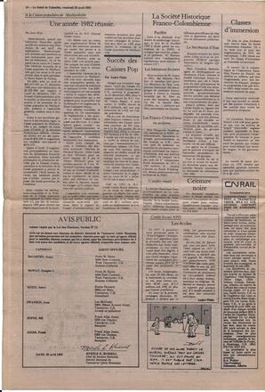 Le Soleil de Colombie, April 29, 1983, page 18