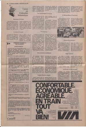 Le Soleil de Colombie, April 29, 1983, page 10