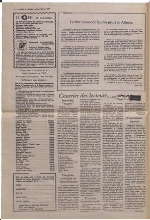 Le Soleil de Colombie, April 29, 1983, page 2