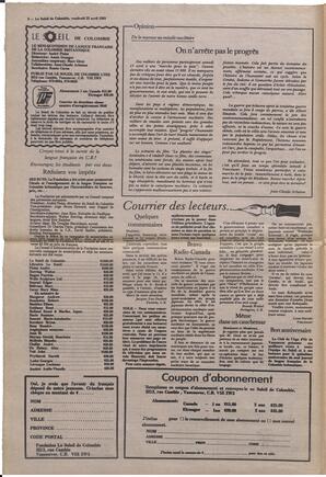 Le Soleil de Colombie, April 22, 1983, page 2