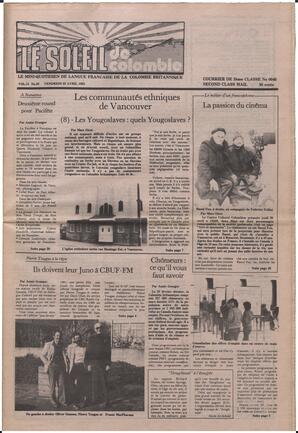 Le Soleil de Colombie, April 22, 1983, page 1