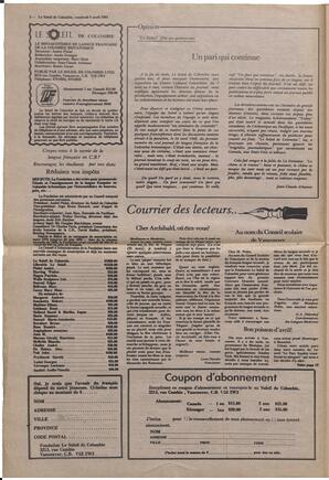 Le Soleil de Colombie, April 8, 1983, page 2