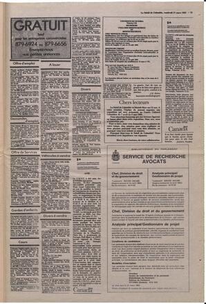 Le Soleil de Colombie, March 11, 1983, page 15
